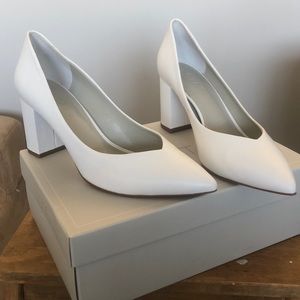 1. State matte white saffy heels 8.5